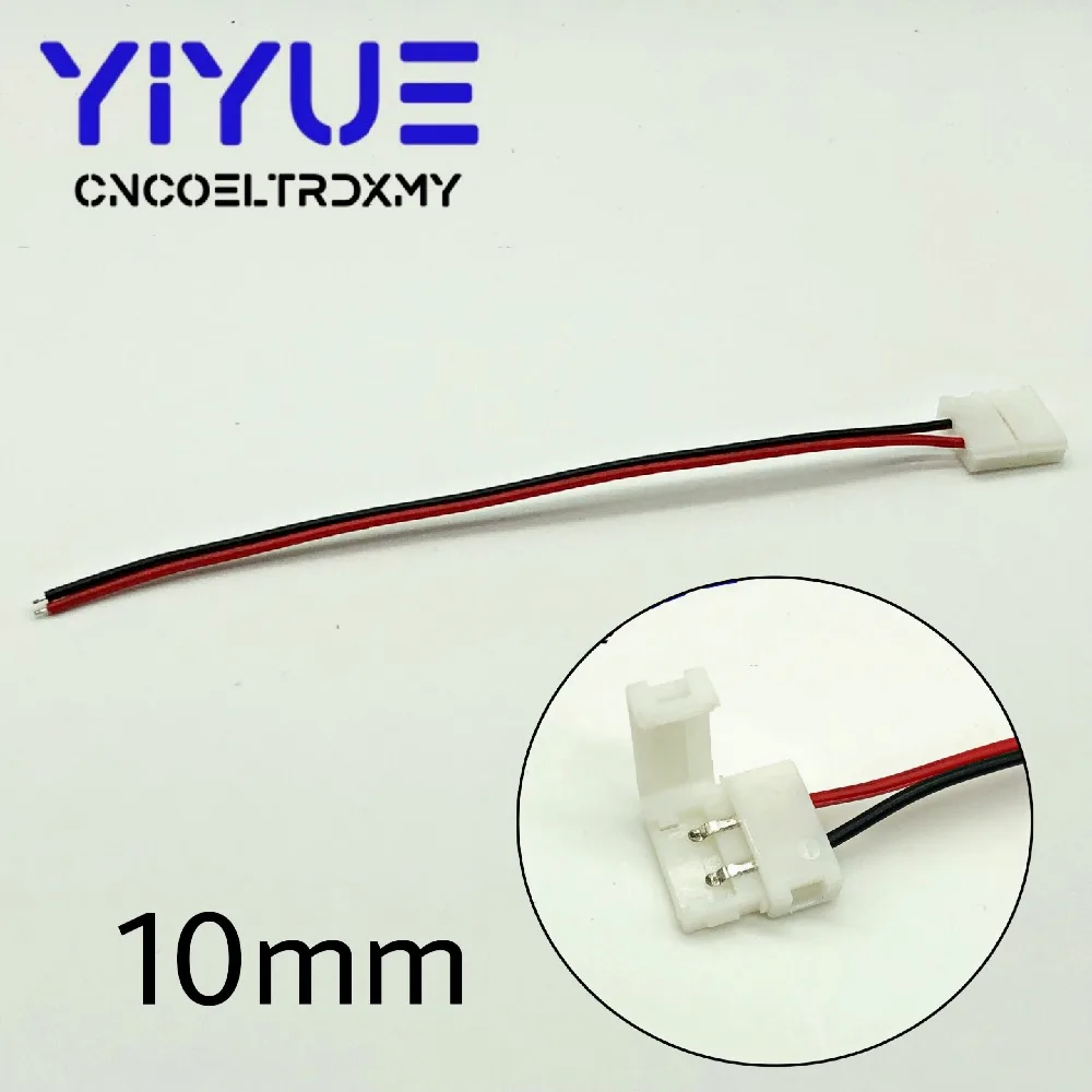 8mm10mm 2 Pin Led Strip Connector For Single Color Led Strip 35285050 Easy Connect 5Pcslot No Need Soldering Connectors (3)