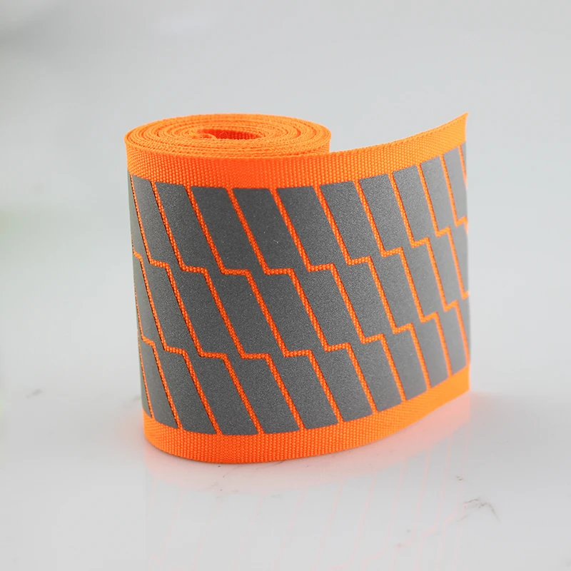 

1 Meter 60mm*50mm(W) Orange Reflective Fabric Ribbon Webbing Tape Strip Edging Braid Trim Sew On