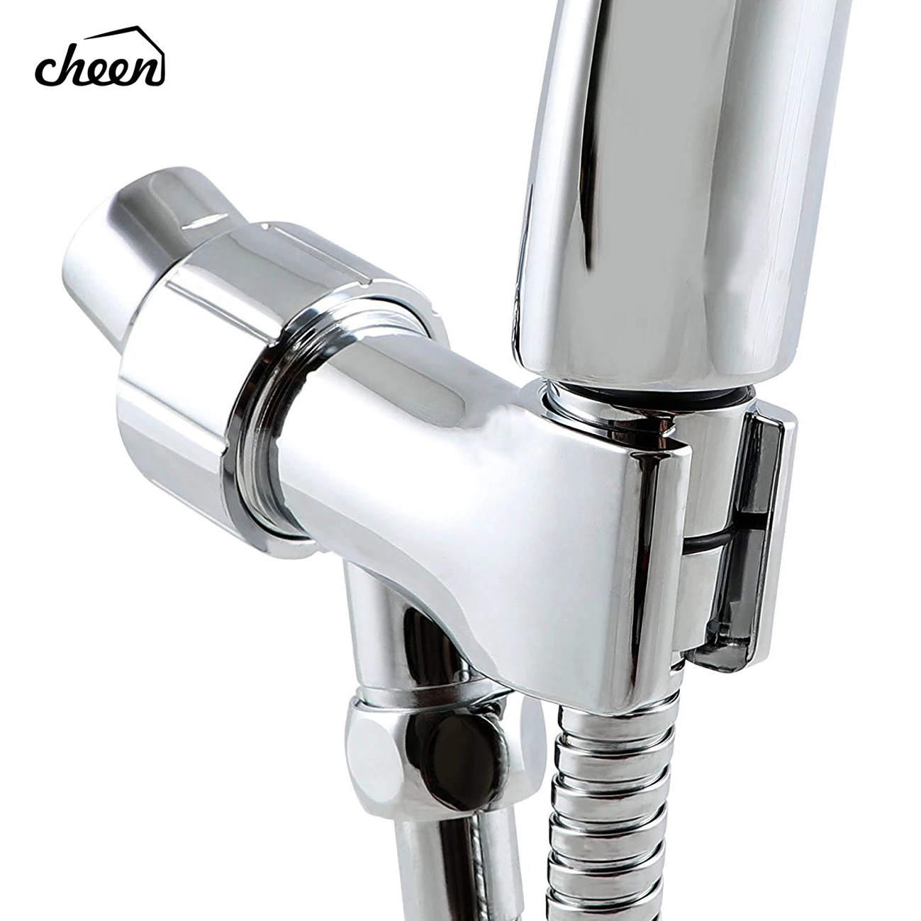 Shower Arm Mounted Shower Head Holder Adjustable Screwed Bracket For