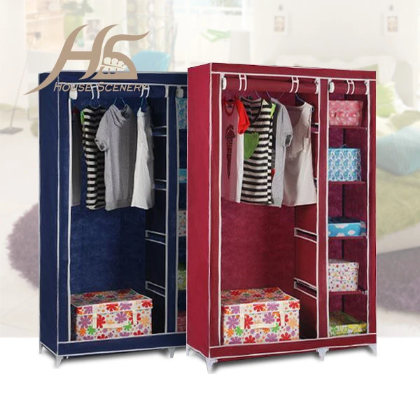 House Scenery Bedroom Simple Steel Frame Folding Cabinet ...