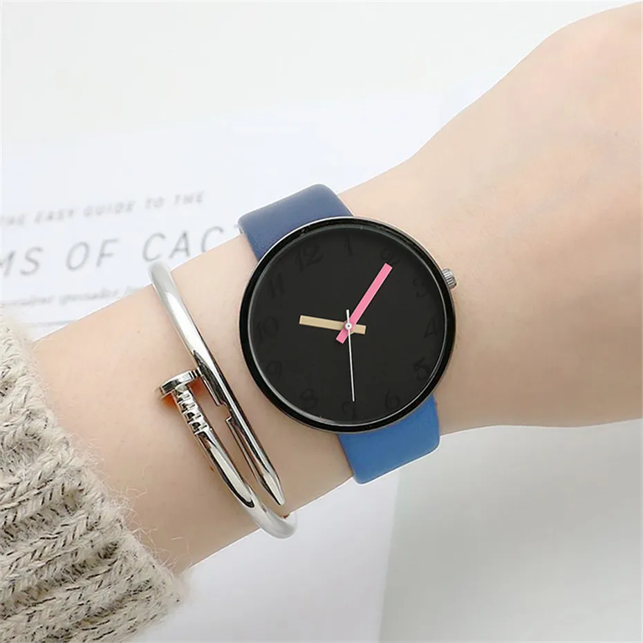 Fashion Genuine Leather Women Quartz Watch Simple Ladies Dress Watches Girls Wristwatches Creative Clock Gift Relojes Mujer      (15)
