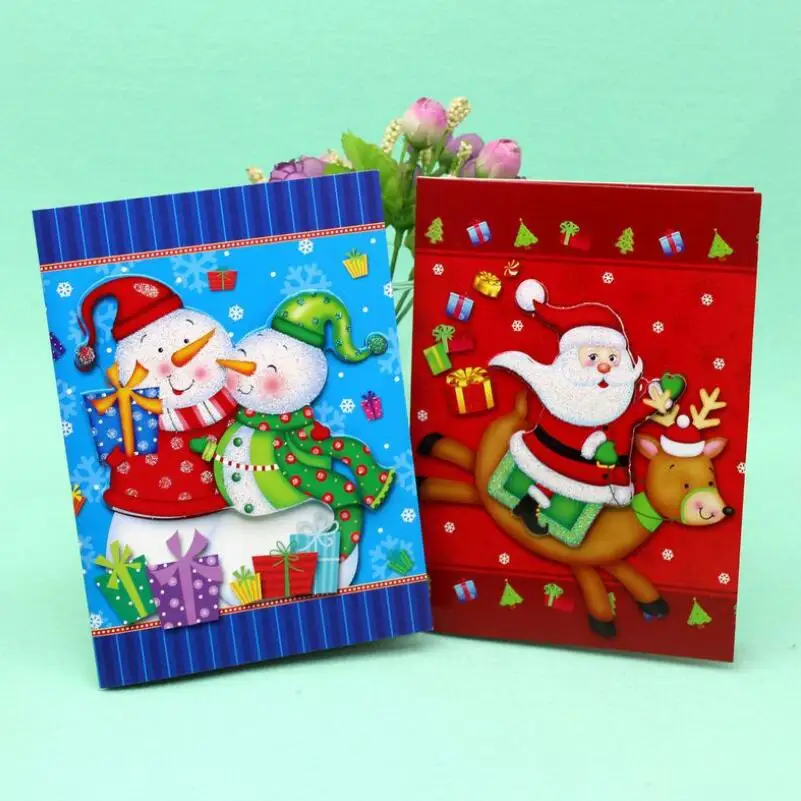 

10 Pcs/lot 3D Printed Paper Gift Card Postcard Christmas Music Card with Envelope Laser Cut Handmade Greeting Card