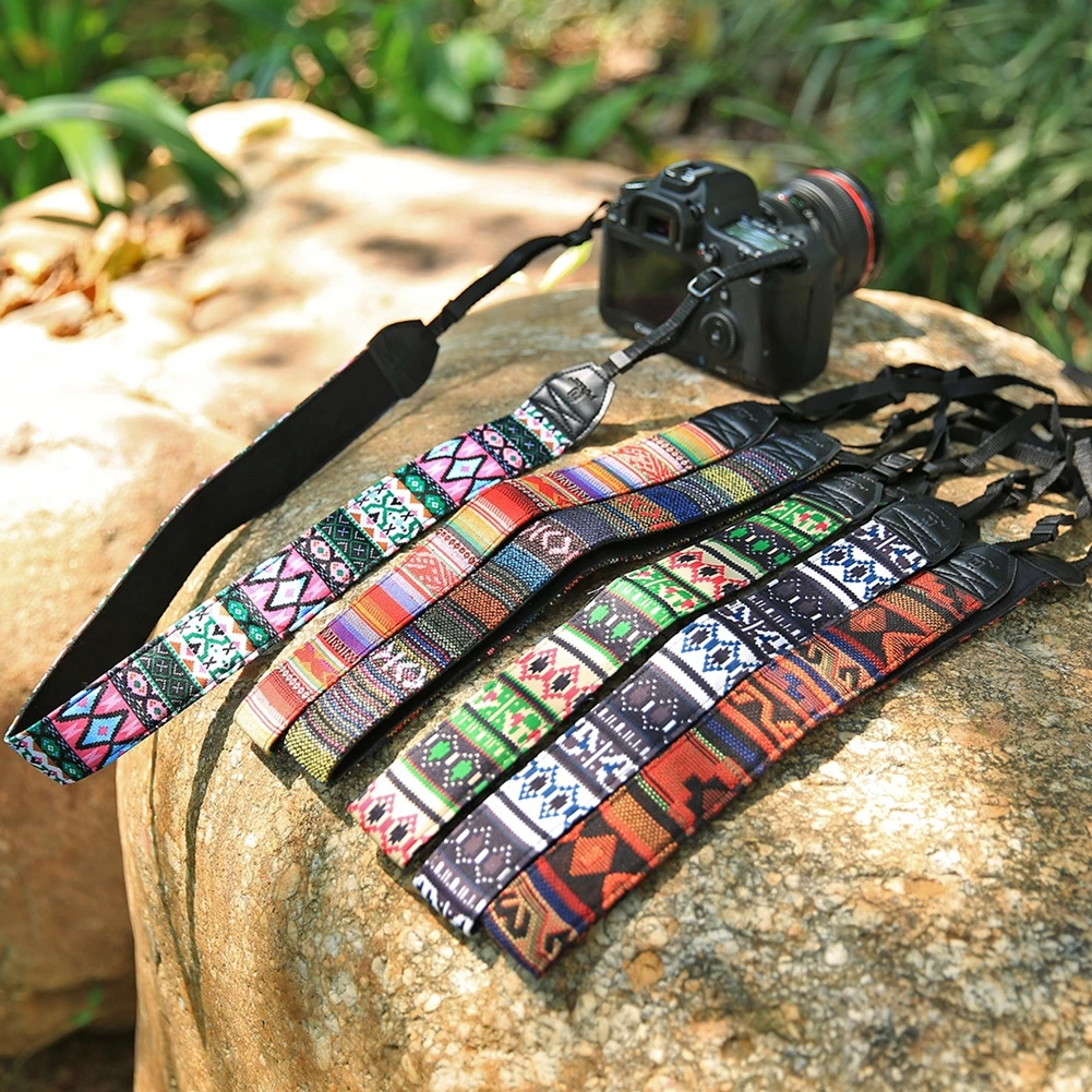

Universal Adjustable Vintage Nylon Leather Camera Shoulder Neck Strap Belt For Sony/ Nikon SLR Cameras Strap Accessories Part