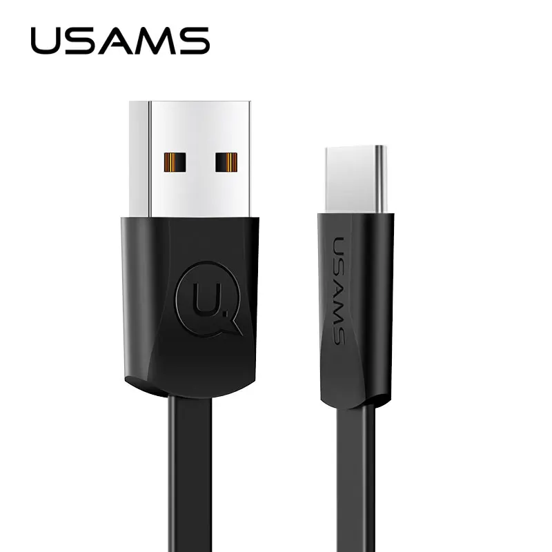 

USB Type c cable, USAMS Original Data Sync Flat USB C Cable for Samsung s9 s8 USB cable 2A faster charger cable usb type c