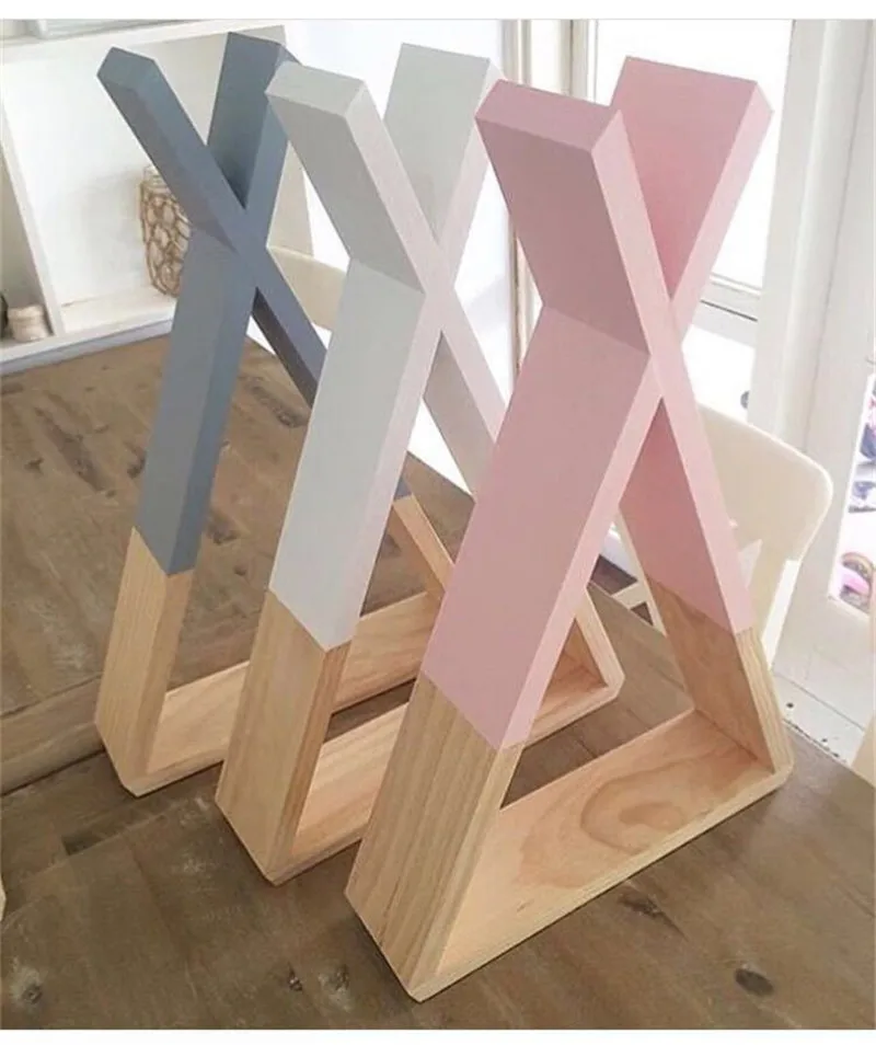 Nordic Wooden Tents Bunker Wall Decorations Shelves Storages Organizer