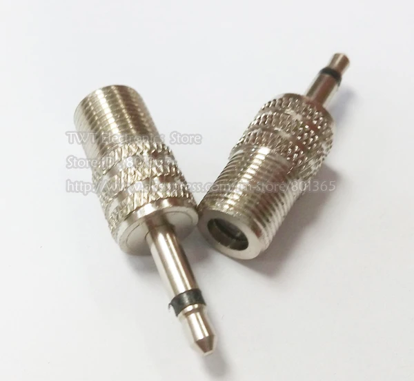 

Free shipping 3.5mm Mono Male plug to F-Type F Female,F female to Audio Video AV PC 3.5mm 1/8" Mono Plug adapter 100Qty