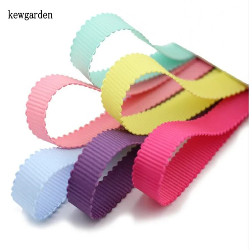 

Kewgarden Wave Edge Grosgrain Ribbon 10mm 3/8" Handmade Tape DIY Bow Accessories Satin Ribbons Packing Riband Wholesale 50 Yards