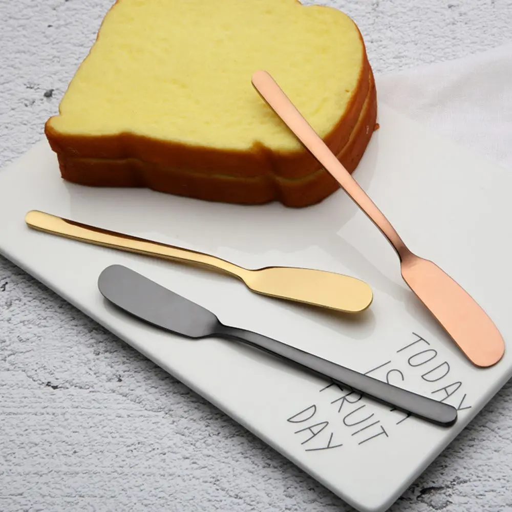

6/4 pcs/set 304 Stainless Steel Butter Knife Cheese Dessert Jam Spreaders Cream Gold Black Rose Gold Knifes Western Cutlery