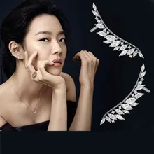 SWOUR новые ювелирные изделия S925 серебро кубический циркон CZ ухо гусеничный ангел крыло ухо манжеты для женщин серьги гвоздики Высокое качество S013