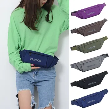 

Nylon Waist Packs Women 2019 Sport Running Chest Bags Shoulder Crossbody Waist Bag Unisex Fanny Pack Zipper Functional Travel