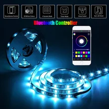 USB шкаф лампа RGB светодиодный светильник полоса лампочка подсветка ТВ ПОДСВЕТКА ПК Музыка/RF/Bluetooth контроллер DC5V SMD 5050 Светодиодный светильник Лампада