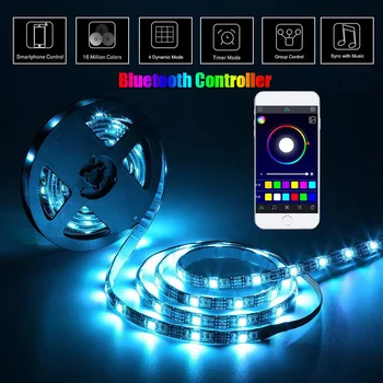 

USB Cabinet Lamp RGB LED Light Strip lampy Backlight TV PC Lighting Music/RF/Bluetooth Controller DC5V SMD 5050 LED Lamp lampada