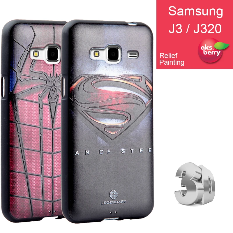 Для Samsung Galaxy J3 2016 J320 Case 5.0 дюймов 3D Рельефа Живопись Мягкая Силиконовая Задняя