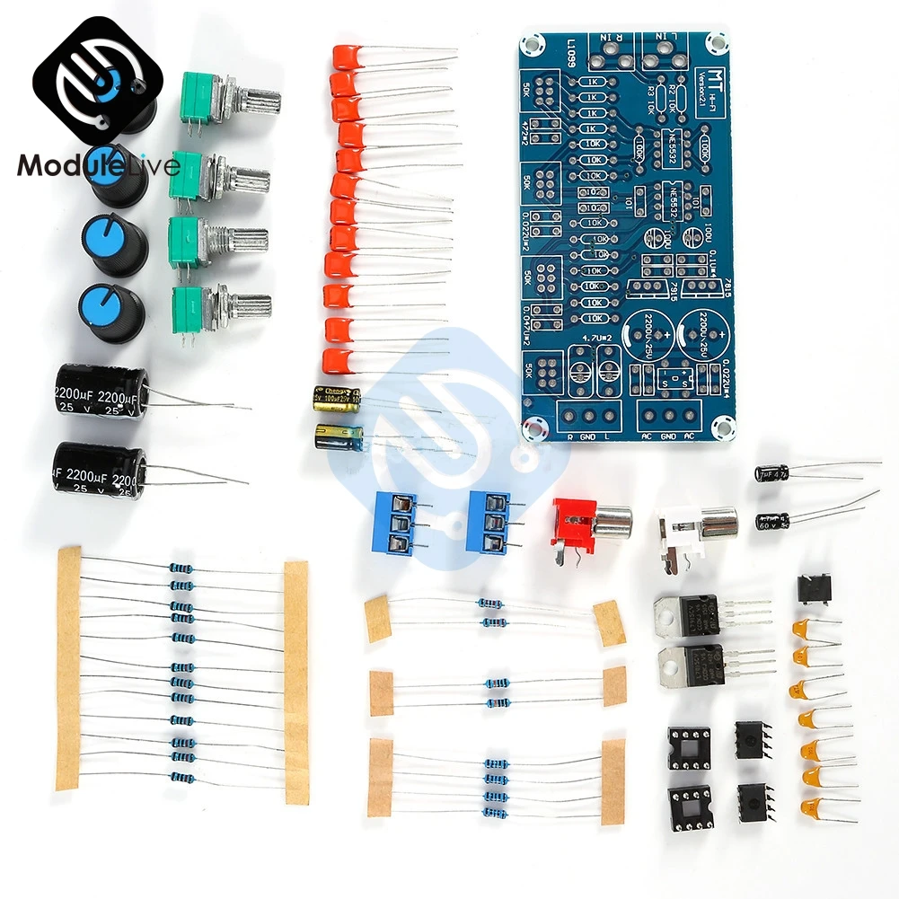 NE5532 OP-AMP HIFI усилитель предусилитель громкости тон эквалайзер плата управления DIY наборы 112x68x23 мм электрические модули платы