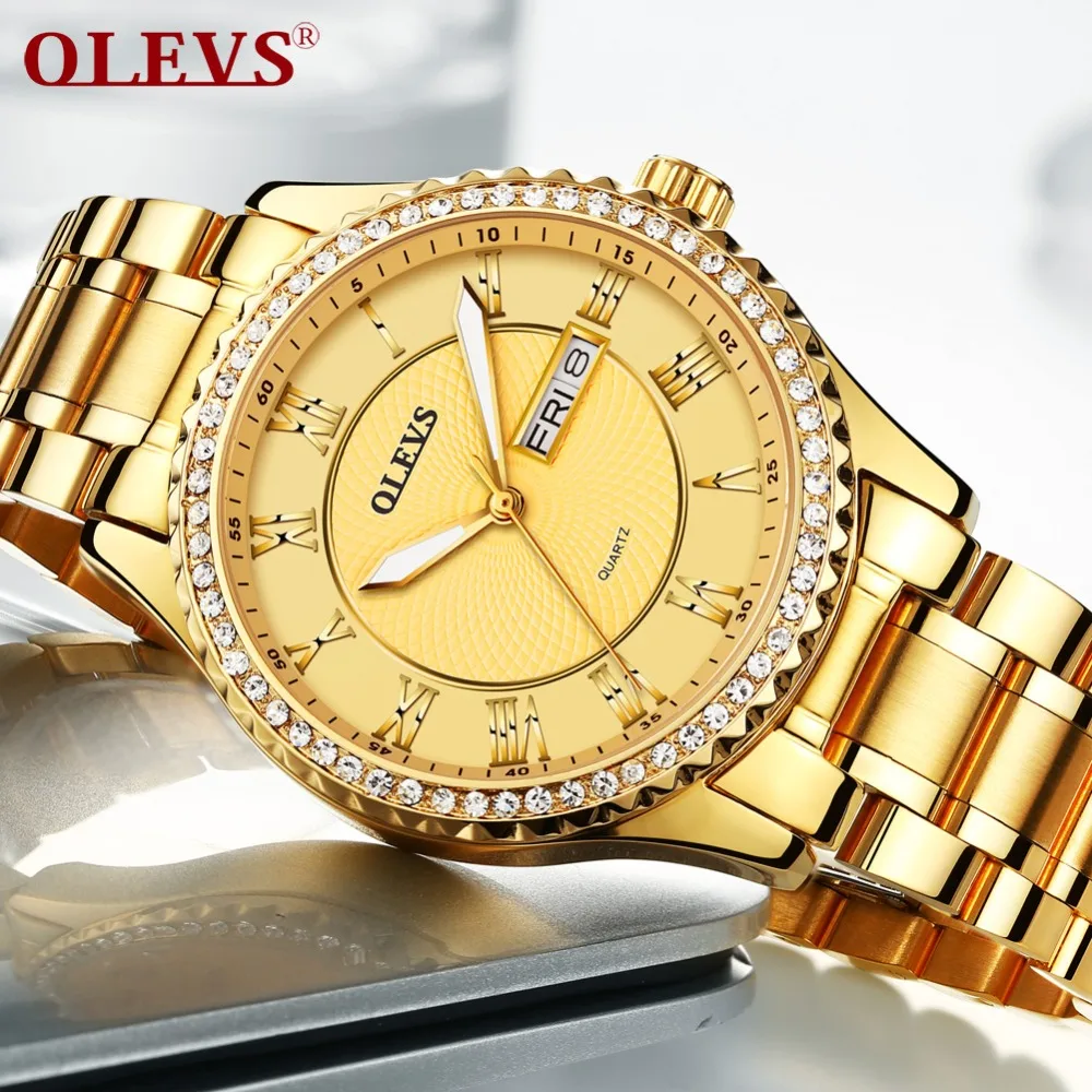 

2019 New OLEVS Mens Watches Top Brand Luxury Gold Watch Sport Quartz Watch Business Reloj Luminous Waterproof Wristwatch Relogio
