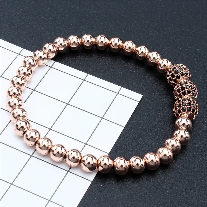 

HAWSON Rose Gold Ball Beads Bracelet Metal Beaded Stand Bracelets for Women Fashion Female Hand Jewelry
