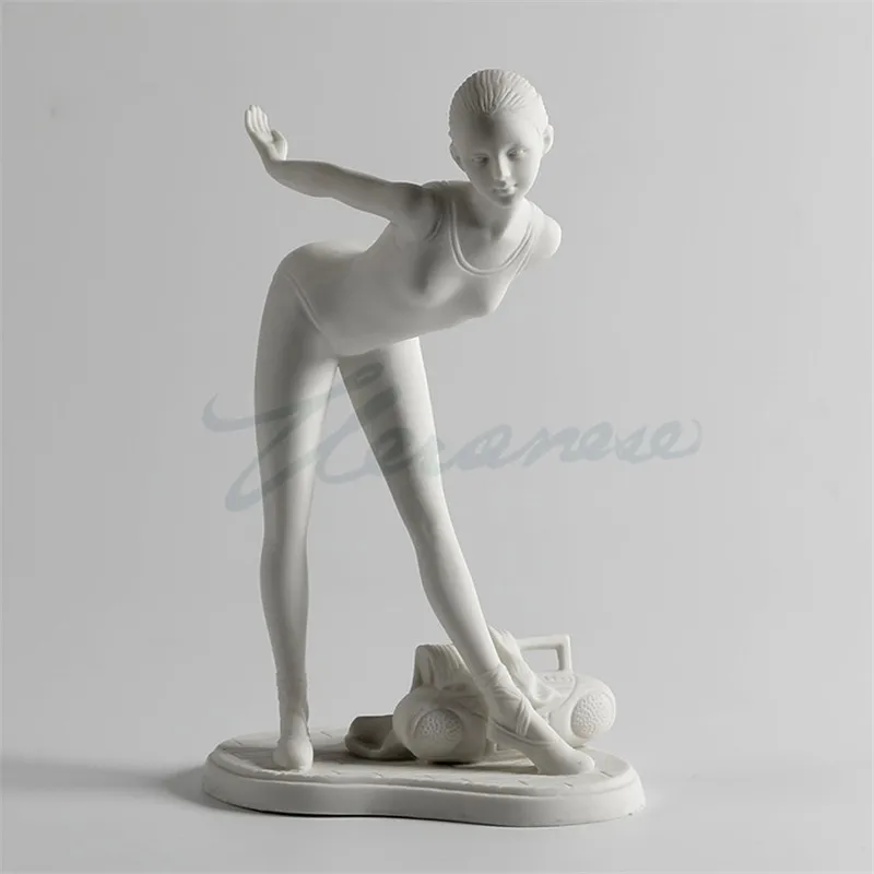 Современная Европейская балетная статуя из смолы для девочек-подростков, скульптура балерины, абстрактные персонажи, статуэтка, украшение дома R1854