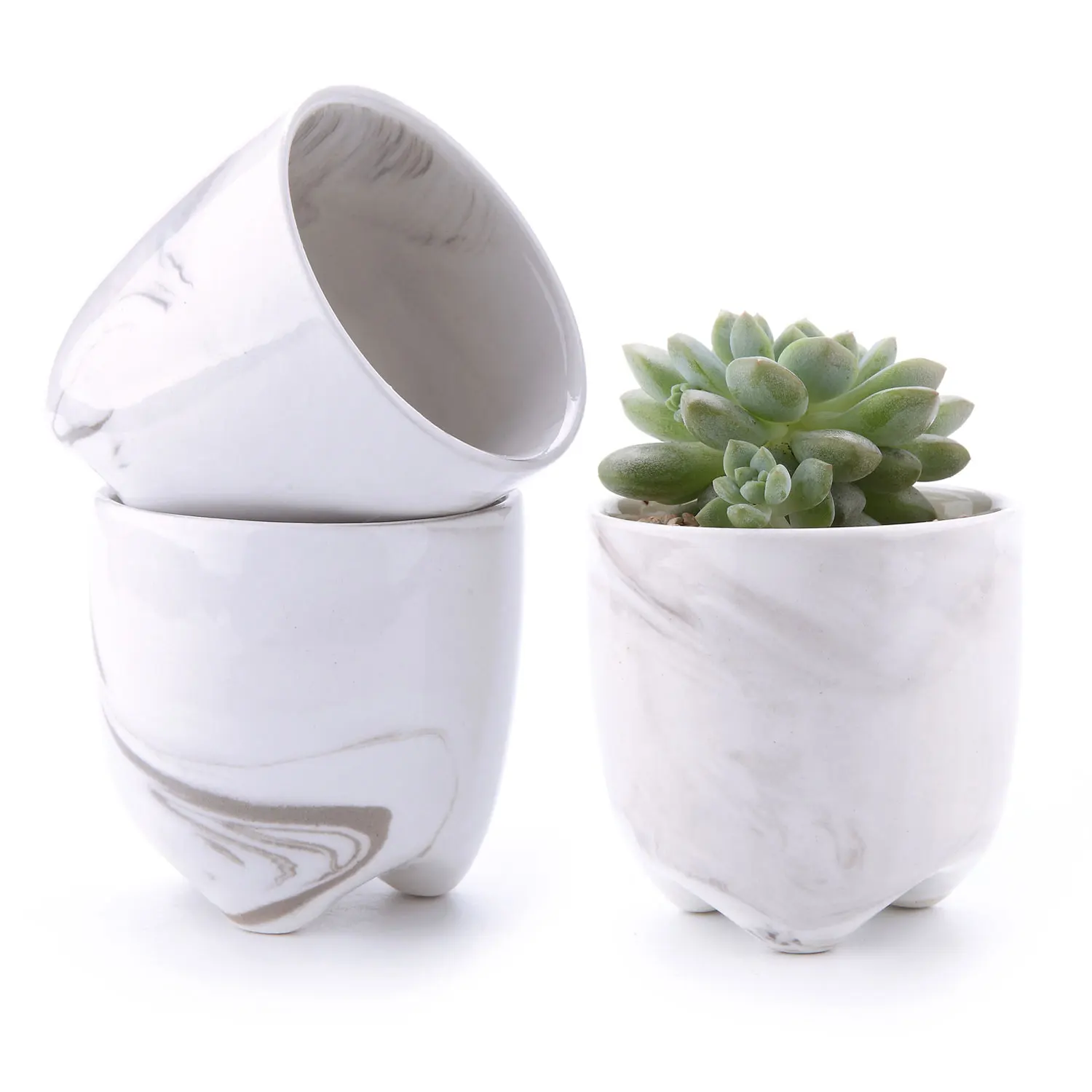 

2.25"Ice Cream Serial Modern Sucuulent Cactus Plant Pots Flower Pots Planters Containers Window Boxes With Small Hole Set of 3