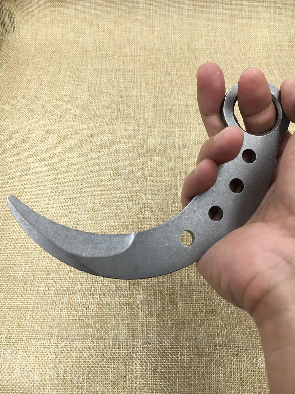 Открытый нож Karambit, тренировочные ножи, безопасный нож без края, тусклый нож из нержавеющей стали, нож с фиксированным лезвием