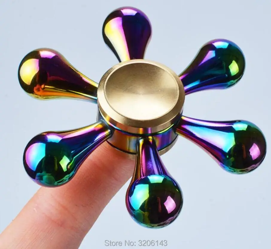 Six Angle Water Drop Gyro Finger Spinner Fidget Spinner Light silver Heiß Six Angle Water Drop Gyro Finger Spinner Fidget Spinner Light silver Heiß