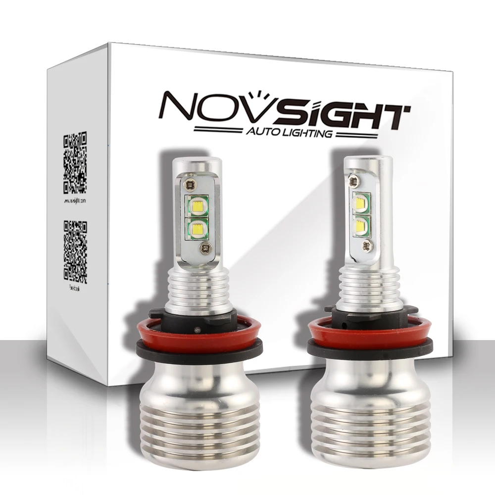 NOVSIGHT H11 With CREE LED Chips Fog Light Bulbs Car DRL 6500K White Bright 25W/Set 4000lm Auto Lights | Автомобили и мотоциклы