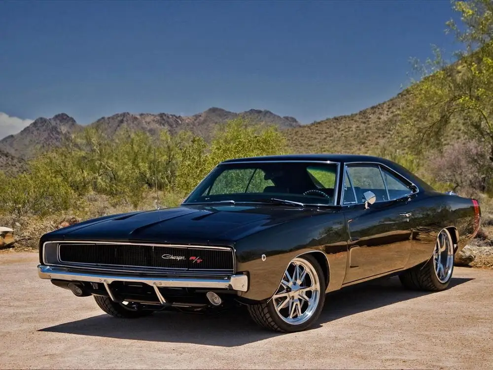 

N1389 Dodge Charger RT Auto Vintage Retro Muscle Car Large Wall Sticker Silk Fabric Poster Art Indoor Decor Bright