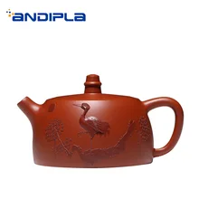 180 мл Исин скульптура художественный узор Розовый набор для чая чай горшок НЕОБРАБОТАННАЯ руда Dahongpao Горшок Офис чайный набор кунг-фу черный чай чайник подарки другу