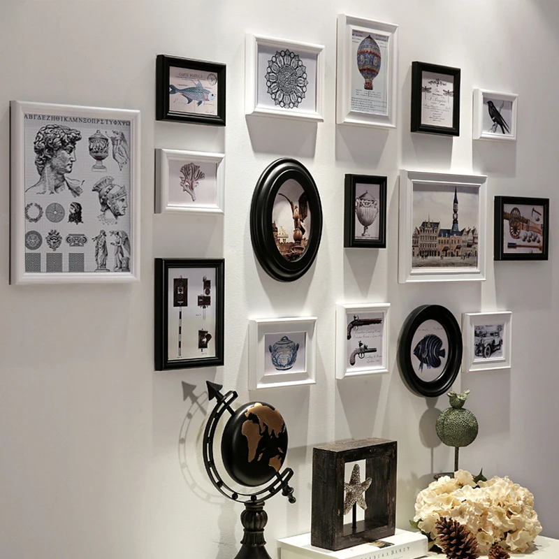 16 Pieces Set Multi Frame Wood Picture Sets For Wedding 16 Pieces Set Multi Frame Wood Picture