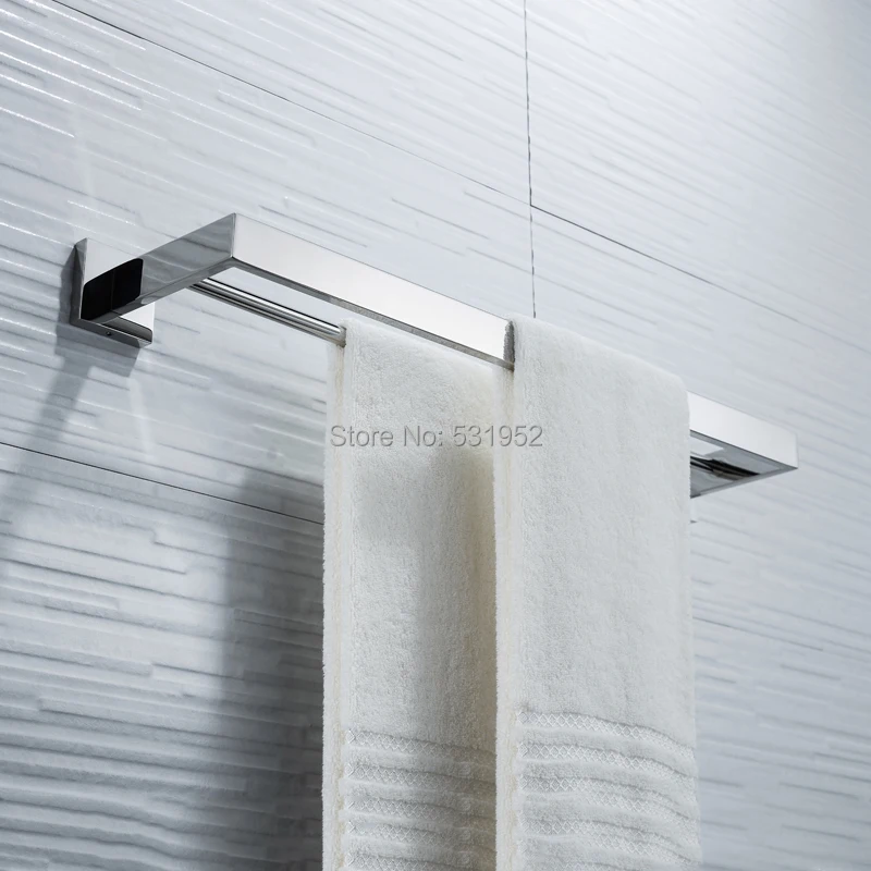  23-Inch Double Towel Bar Holder Bathroom Kitchen Wall Mounted Shelf Towel Rack Restroom Towel Rack  - 32888755213