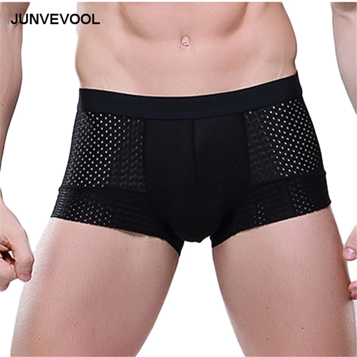 Men Homme Underwear Short Sexy Mesh Underpants Sweat Absorbent Shorts Hallow Out Male Boxers