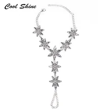 Coolshine Simple Sexy Summer Bohemian Beach Foot Jewelry Women Crystal Stars Shape Ankle Barefoot Chain Jewelry For Women Party