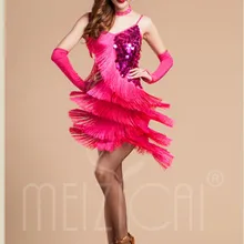 Латинские юбки Кружевная отделка Латинской гоночный костюм костюмы женщина, латино танцевальный костюм платье с блестками с кисточками 775