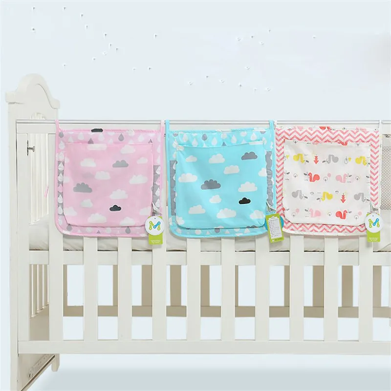 Кровать висит сумка для хранения детская кроватка хлопок детские кроватки Организатор 30*30 см игрушка карман для пеленок для детская