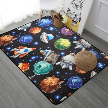 

Cartoon Planet Explore Universe Carpet Rugs Soft Thicken Large Round Tapete For Kids Play Area Rug Parlor Bedroom Non-Slip Mats