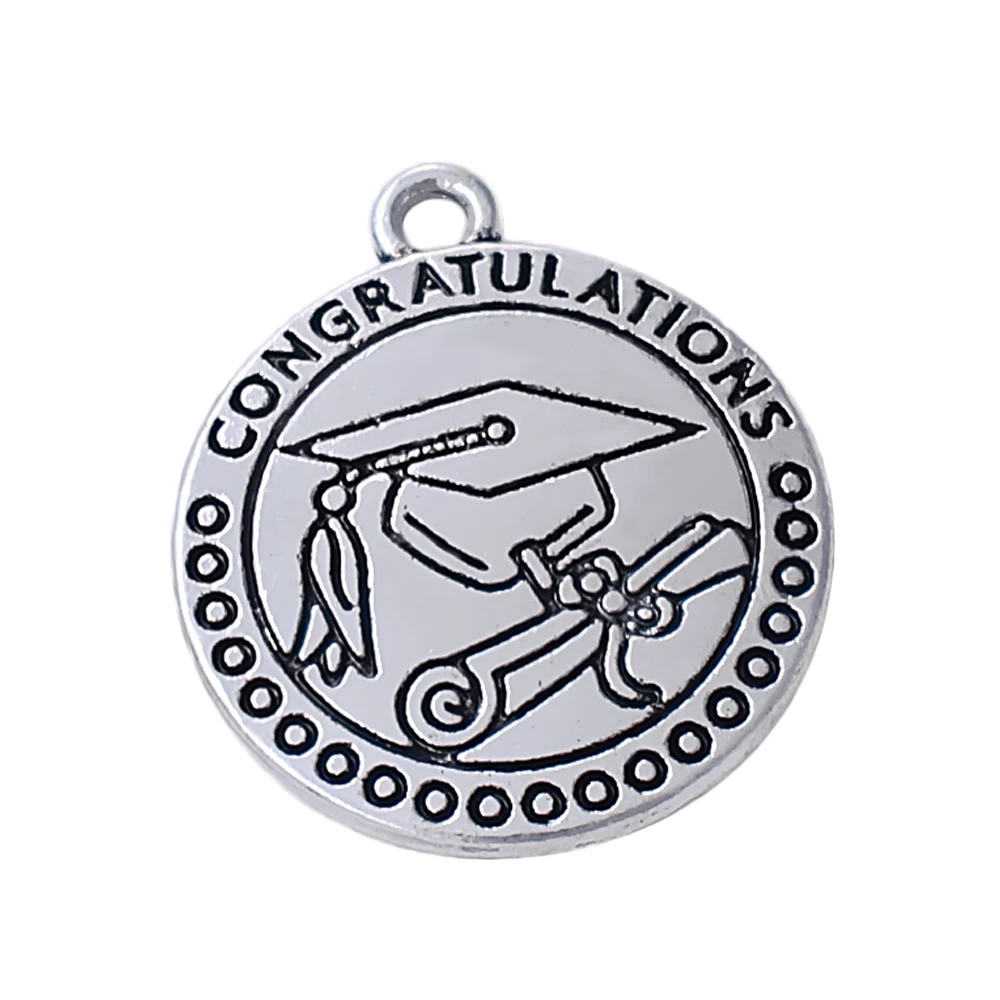 

Eco friendly alloy craft class jewelry diploma doctoral cap congratulation graduate charm pendant school accessory