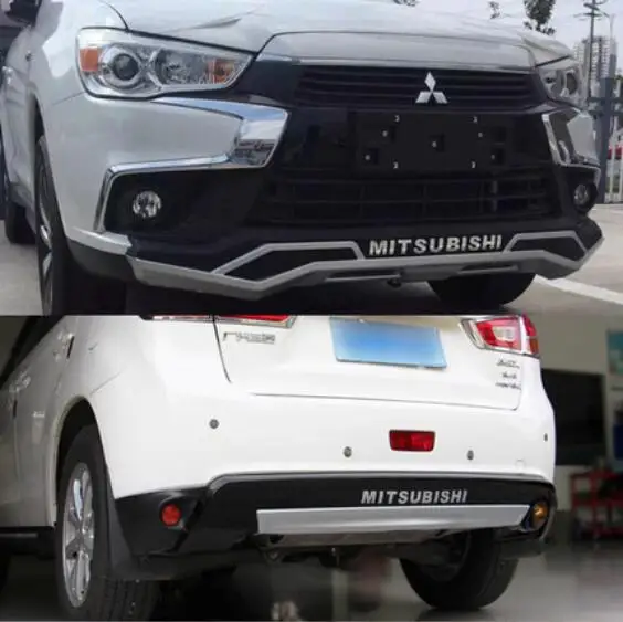 

ABS CHROME CAR FRONT+REAR BUMPERS PROTECTOR GUARD SKID PLATE FIT FOR Mitsubishi ASX 2016 2017 2018 2019