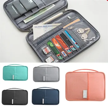 

Portable Waterproof Oxford Storage Bag Travel Wallet Purse Family Passport Holder ID Card Document Case Bag Organizer 2019 New