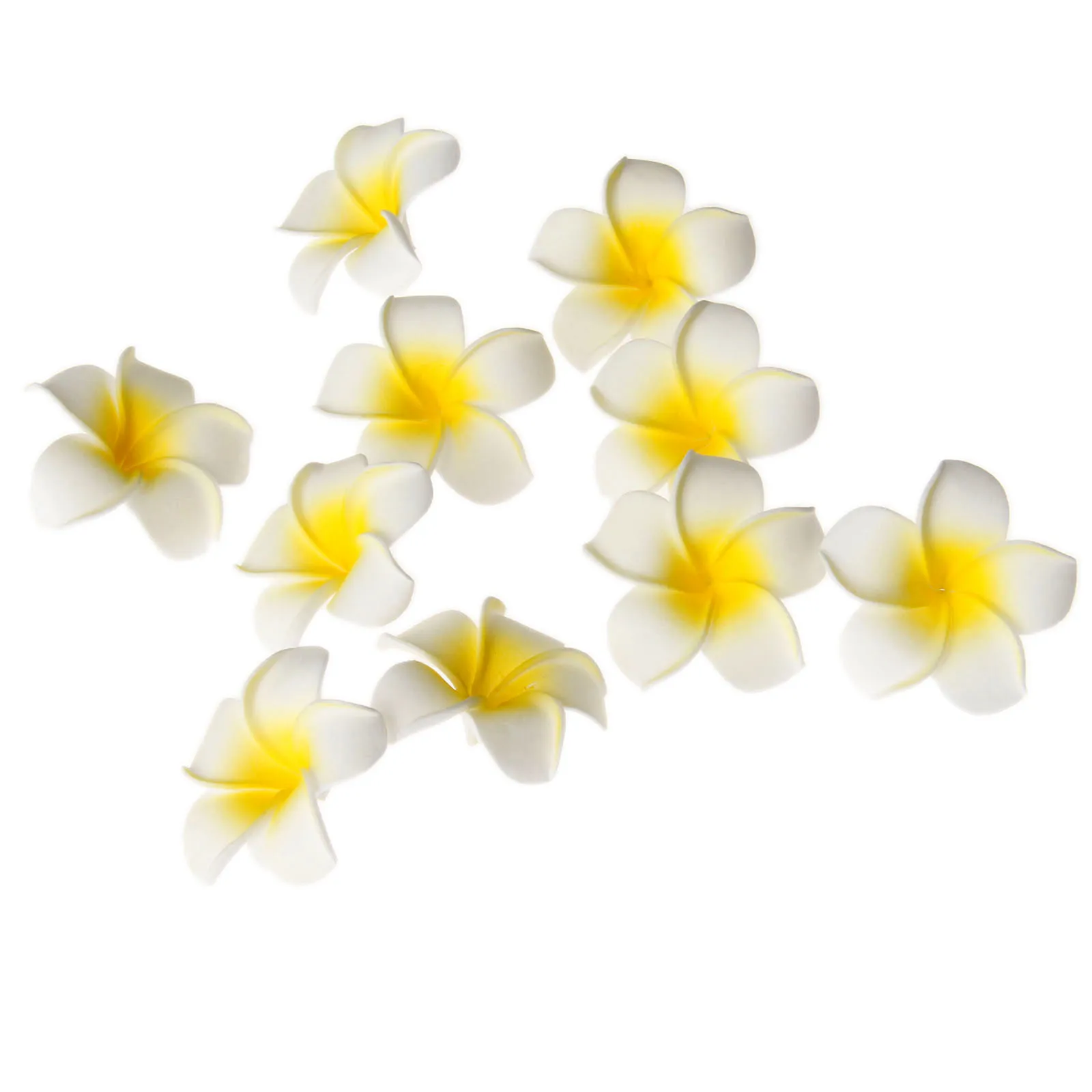 Dophee 10pcs Table Decorations Plumeria Hawaiian Foam Frangipani