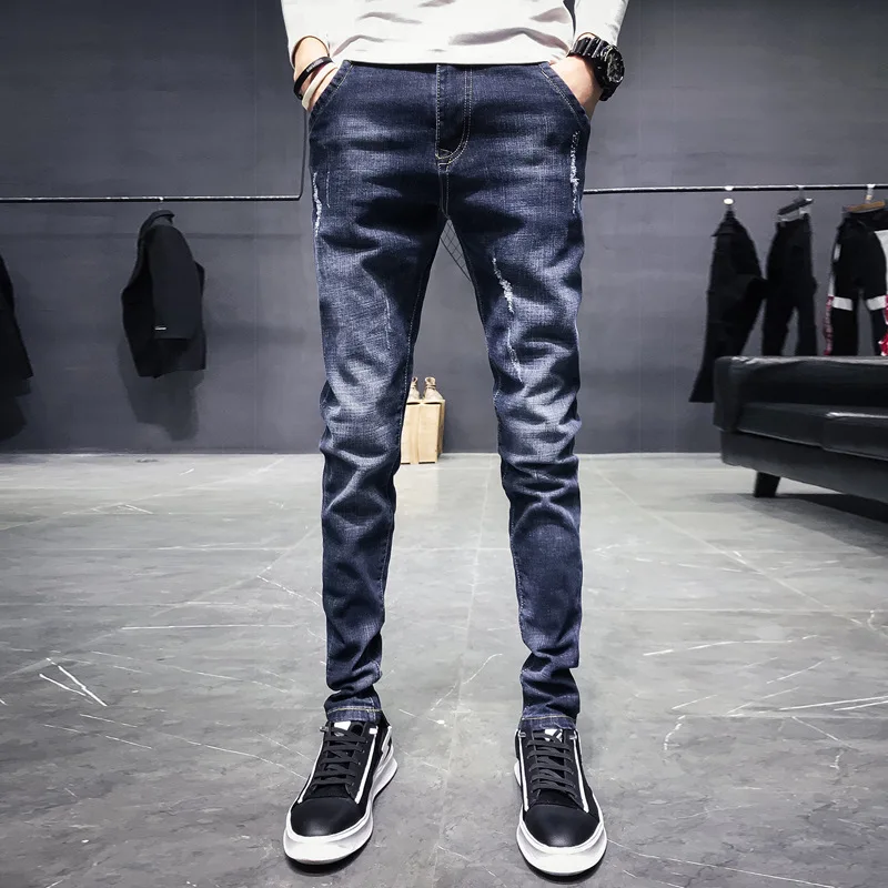 Mens Jeans Brand Slim Fit Denim Pants Fashoin Hip Hop Men Skinny Jeans Pants Men Elasticity Solid Pencil Jeans for Men