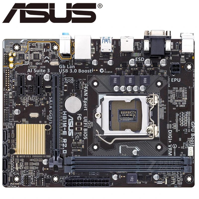 Настольная Материнская плата Asus H81M E R2.0 H81 Socket LGA 1150 i3 i5 i7 DDR3 16 Гб Micro ATX UEFI BIOS