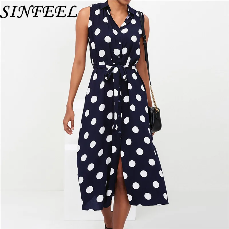 

Women Polk Dot Beach Dress Sexy Sleeveless Summer Dresses Ladies Vintage Bandage Bodycon Party Dress Vestidos Plus Size S-2XL