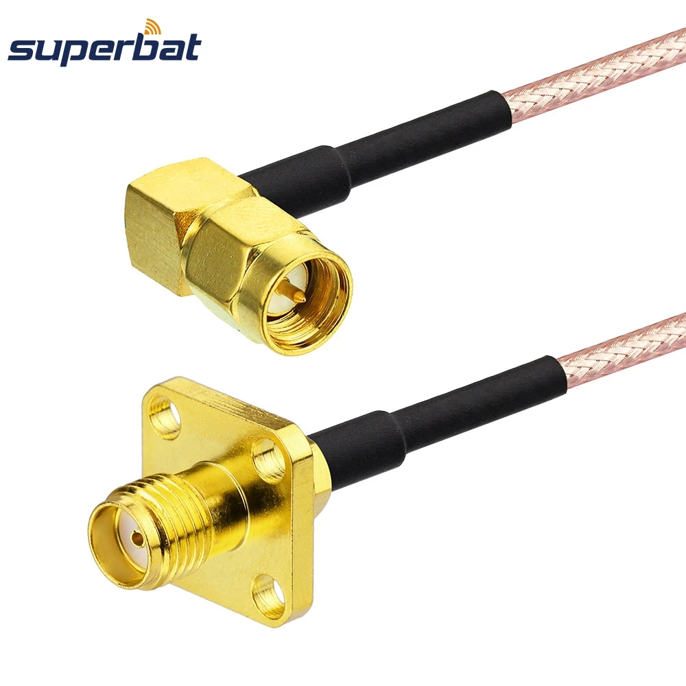 

Superbat SMA Female 4 Hole Panel Mount to SMA Male Right Angle Connector Pigtail Coaxial Cable RG316 20cm Wireless Wi-Fi Radios