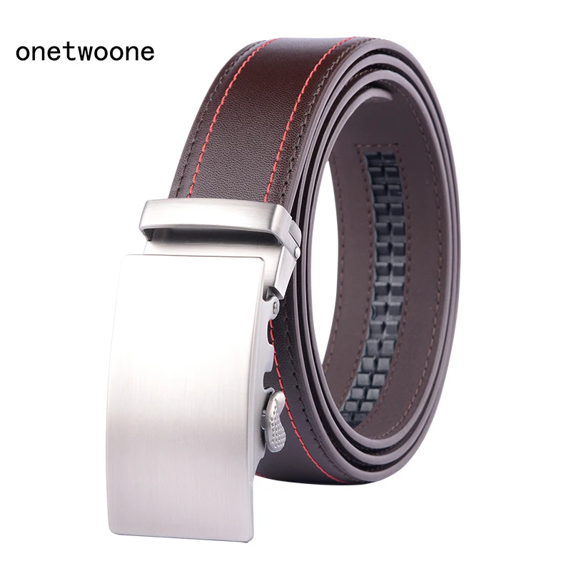 New Brand Designer Belt Men Top Quality Genuine Luxury Leather Belts for Men Strap Male Metal Automatic Buckle 3.5cm Gray Belt