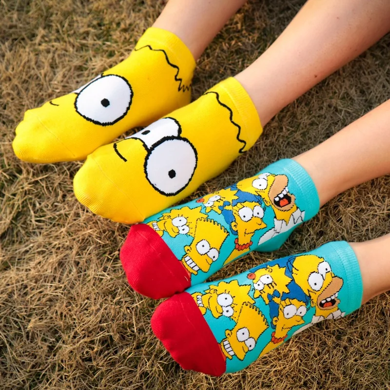 Women Cartoon Socks Funny Cotton Socks Simpsons Family Spring Summer