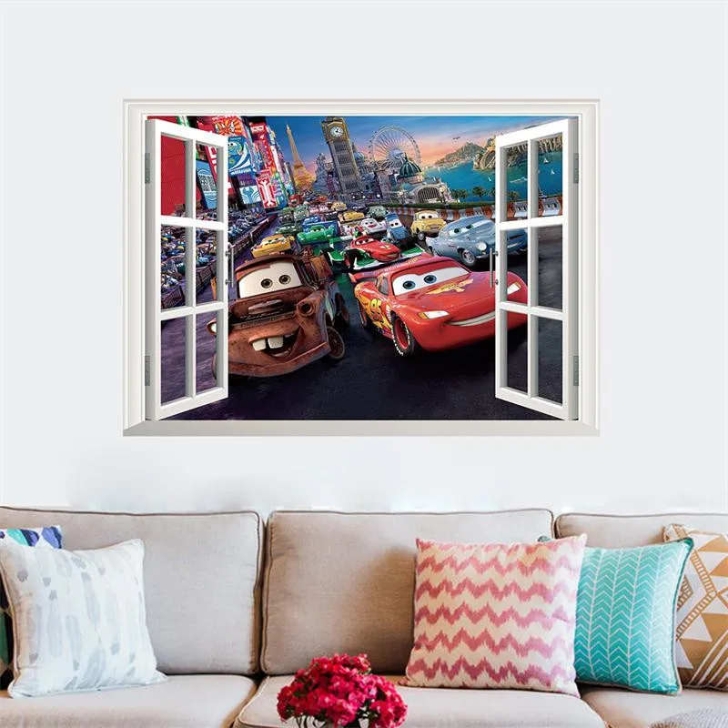3D Effect Cartoon Cars Through Wall Stickers Bedroom Nursery Home Decor Disney Wall Decals Pvc Mural Art Diy Posters Boy's Gifts 3D Effect Cartoon Cars Through Wall Stickers Bedroom Nursery Home Decor Disney Wall Decals Pvc Mural Art Diy Posters Boy's Gifts
