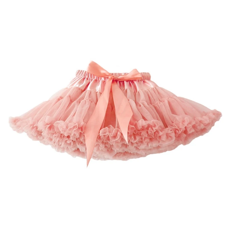 Экстра-пушистый, для девочек-подростков, Adualt, Женская мини-юбка-пачка, женские вечерние юбки-пачки для танцев, для взрослых, одежда для выступлений - Цвет: coral pink