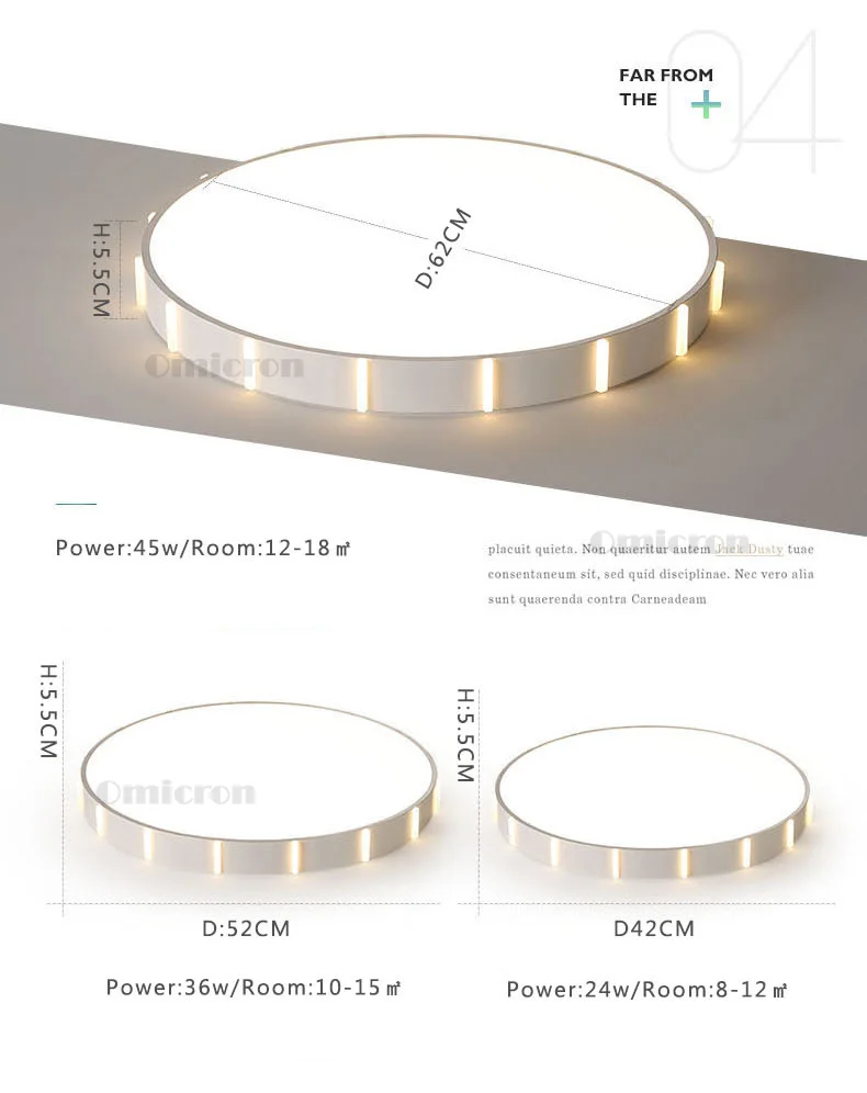 Ультра-тонкий светодиодный Потолочные светильники Железный круглый белый Потолочные светильники для Гостиная Внутреннее освещение для