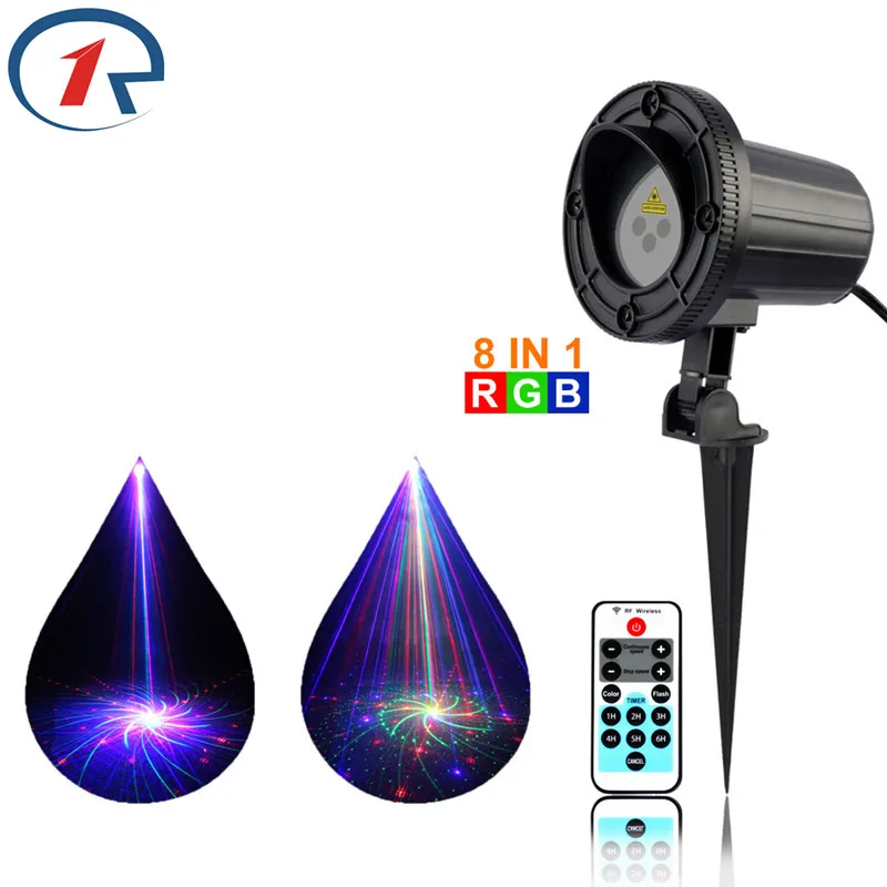 

ZjRight IR Remote 8 patterns RGB Laser stage light Outdoor christmas Dynamic Laser projector effect light disco bar dj ktv light