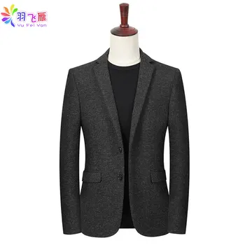

2019 Spring Casual Men Blazer Gray 3XL Blazer Jacket Single Breasted Slim Fit Formal Business Suit Blazer