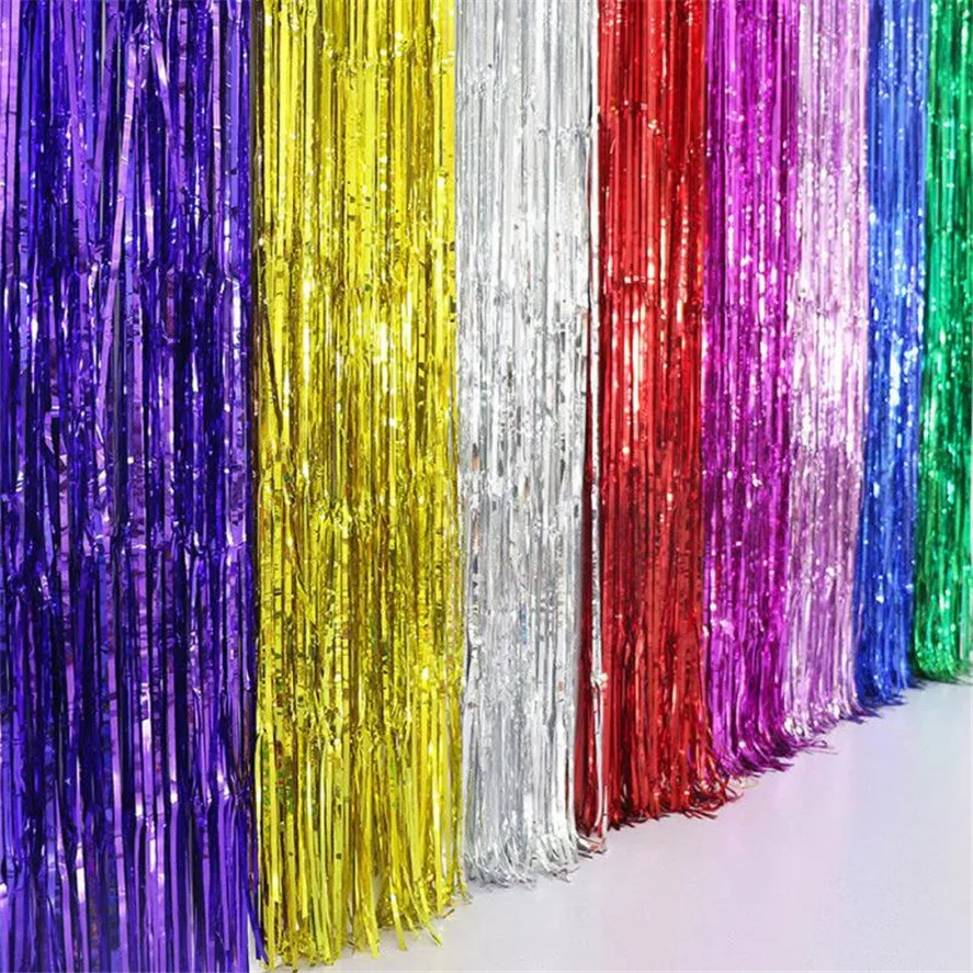 

New Wedding Birthday Party Decoration Rose Gold Door Curtain Fringe Garlands All Colours and Packs Foil Curtains 2m*1m 35